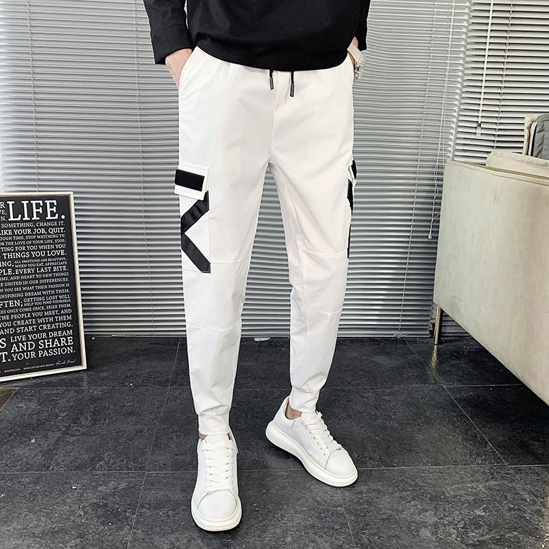 Quần Jogger Túi Hộp Trắng Thể Thao Unisex SIMPLE Vải Da Cá Dày Dặn Phong Cách Ulzzang CZ706