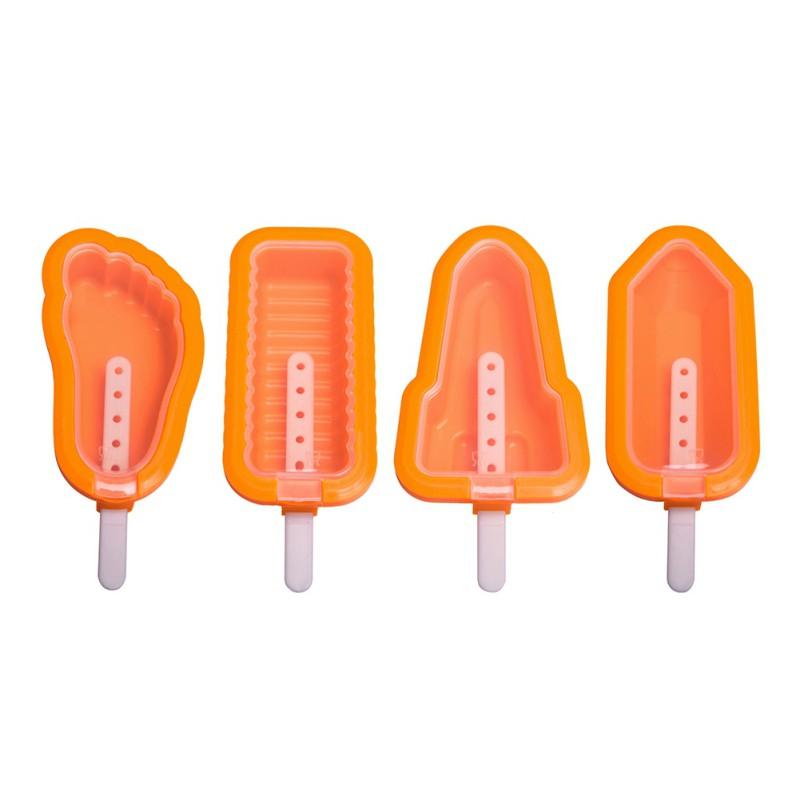 Set 4 Khuôn Silicon Làm Kem Que Tiện Dụng
