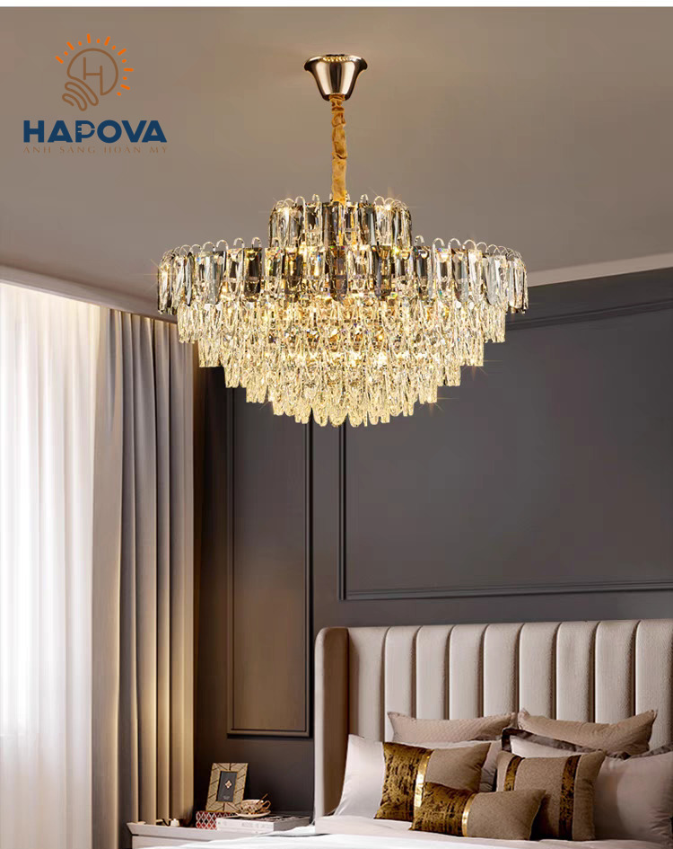 Đèn chùm trang trí phòng khách, phòng ngủ HAPOVA VISCA 8119 đường kính 800mm