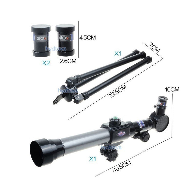 Kính Viễn Vọng Thiên Văn Khúc Xạ Telescope 40X Kèm Thị Kính Và La Bàn Cho Bé Khám Phá Thế Giới