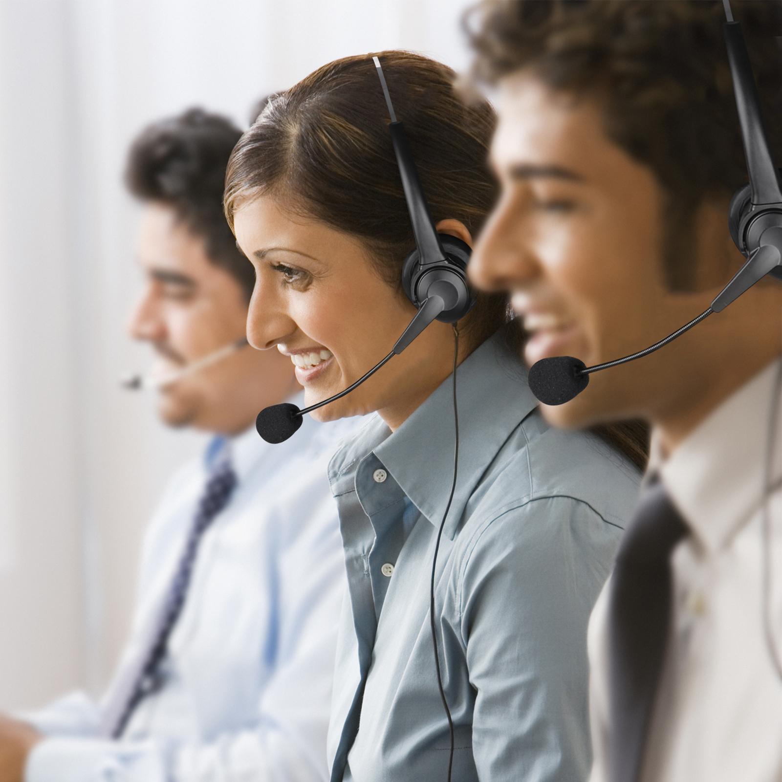 USB Computer Headset Rotating Microphone Comfortable for Call Center