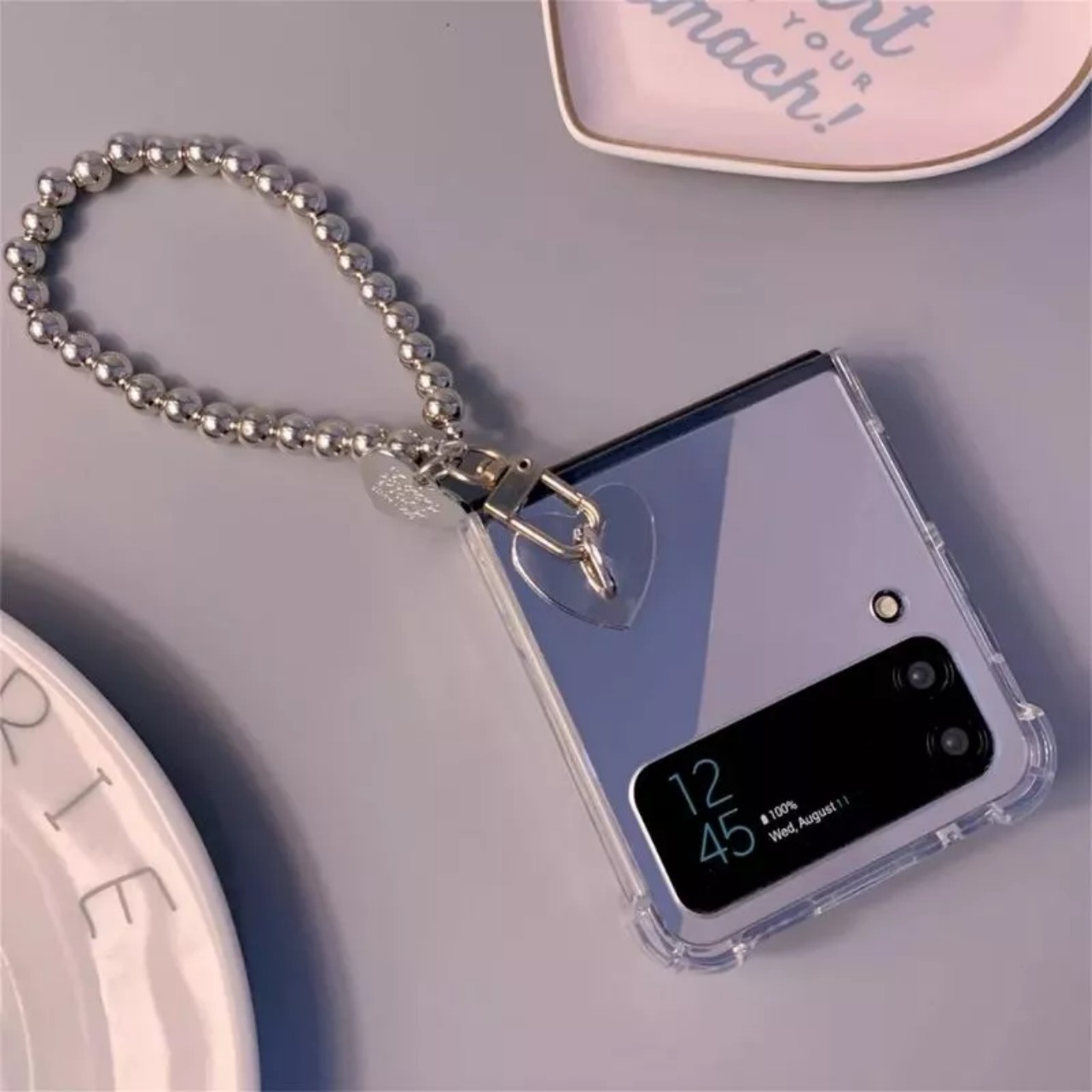 Ốp lưng cho samsung Zflip3 - Zflip4 - Z flip 3 - Z flip 4 - Z flip3 - Z flip4 tráng gương kèm dây đeo cá tính