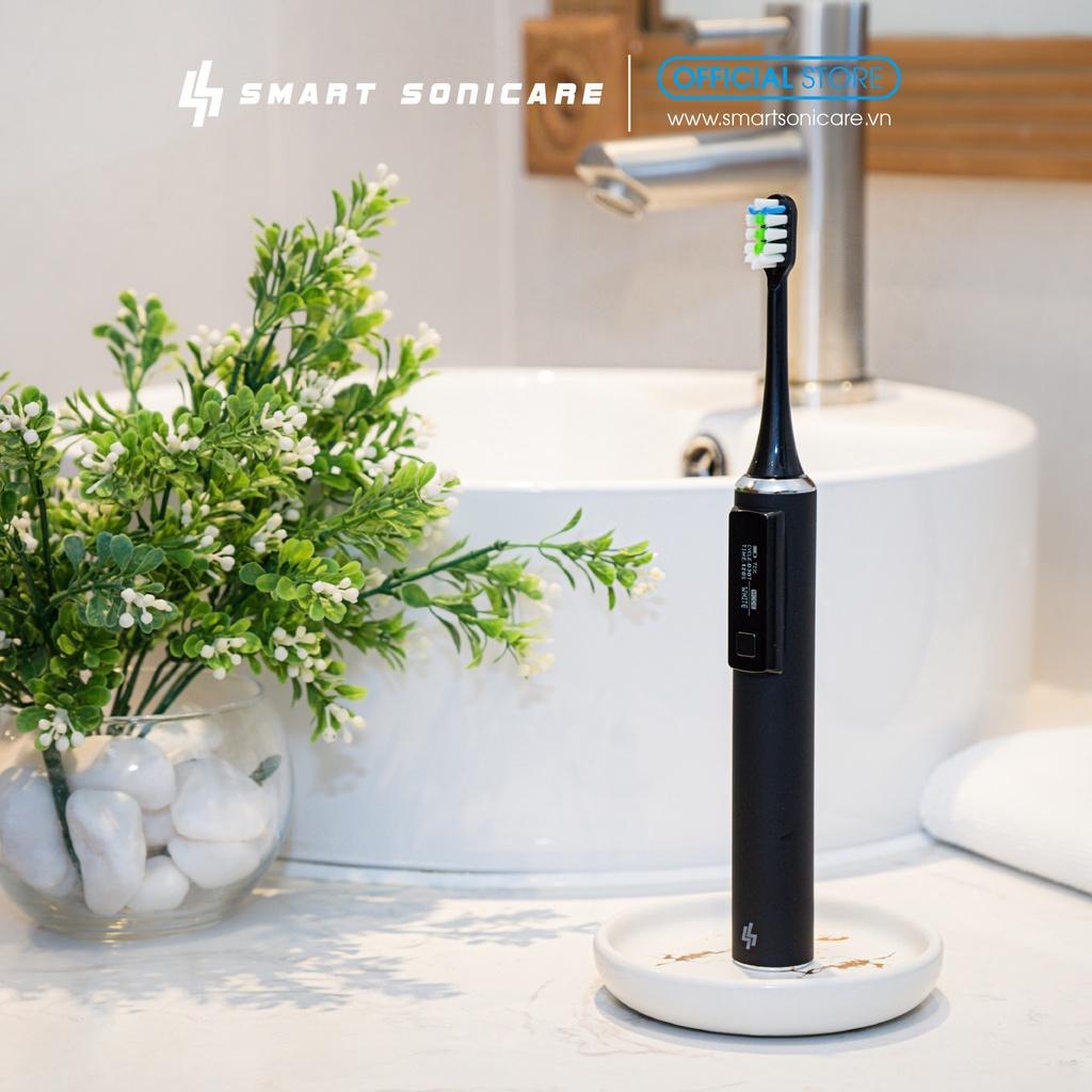 Bàn chải đánh răng điện Việt Nam Smart Sonicare SS-01- ĐEN NHÁM - Công Nghệ Sóng Âm, Chải Sạch Mảng Bám gấp 10 lần