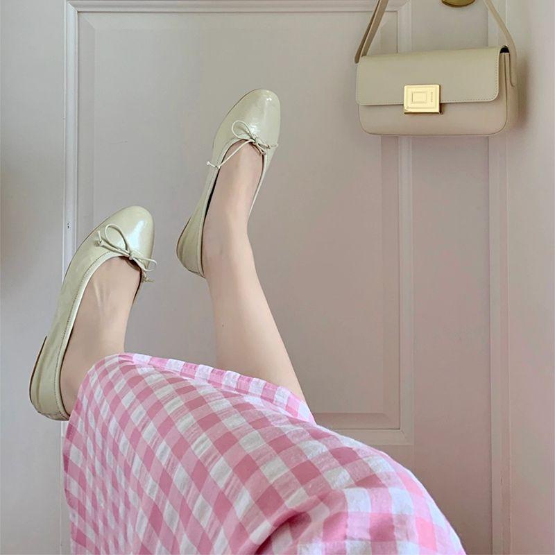CHENGRUI Cao cấp bông màu hồng kẻ sọc ăn mặc cho phụ nữ Pháp retro nhỏ thiết kế cao cấp giảm tuổi váy dài dễ thương