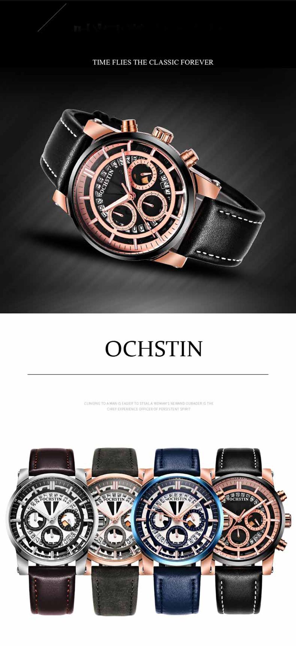 Đồng hồ dây da Quartz Thời trang OCHSTIN