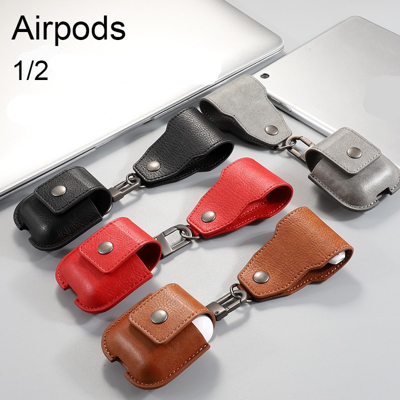 Bao Da Cao Cấp Dành cho Airpods 1/2, Kèm Túi Đựng Tai nghe