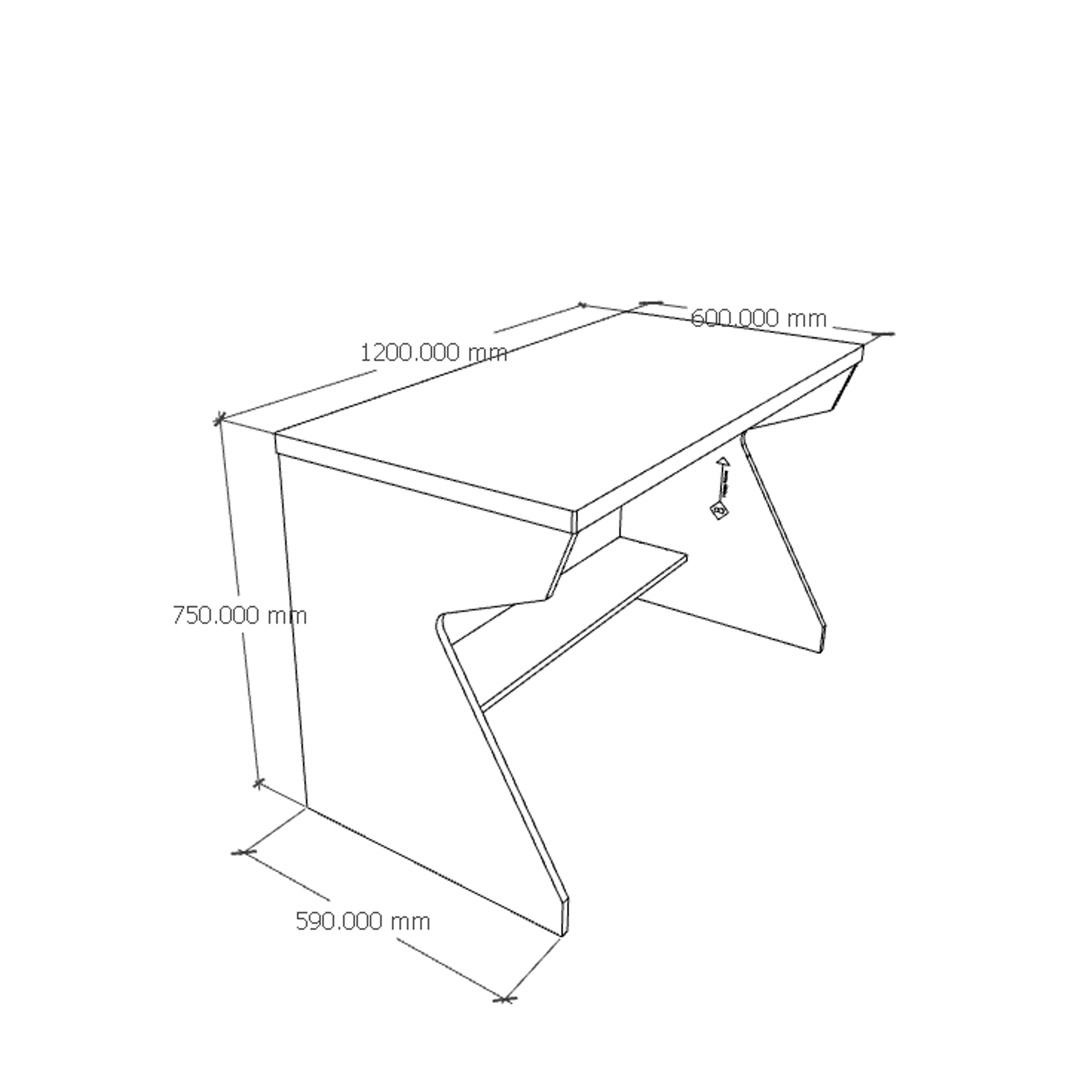 HELI , Bàn làm việc 1m2, 120cm x 60cm x 75cm , BAN_057