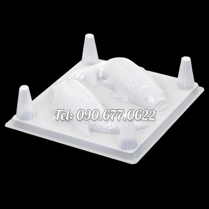 Khuôn làm bánh, rau câu, khuôn ép xôi, giò chả, bánh tổ hình 2 con cá chép Koi Nhật Bản – Loại 29 cm - Mã số 1734