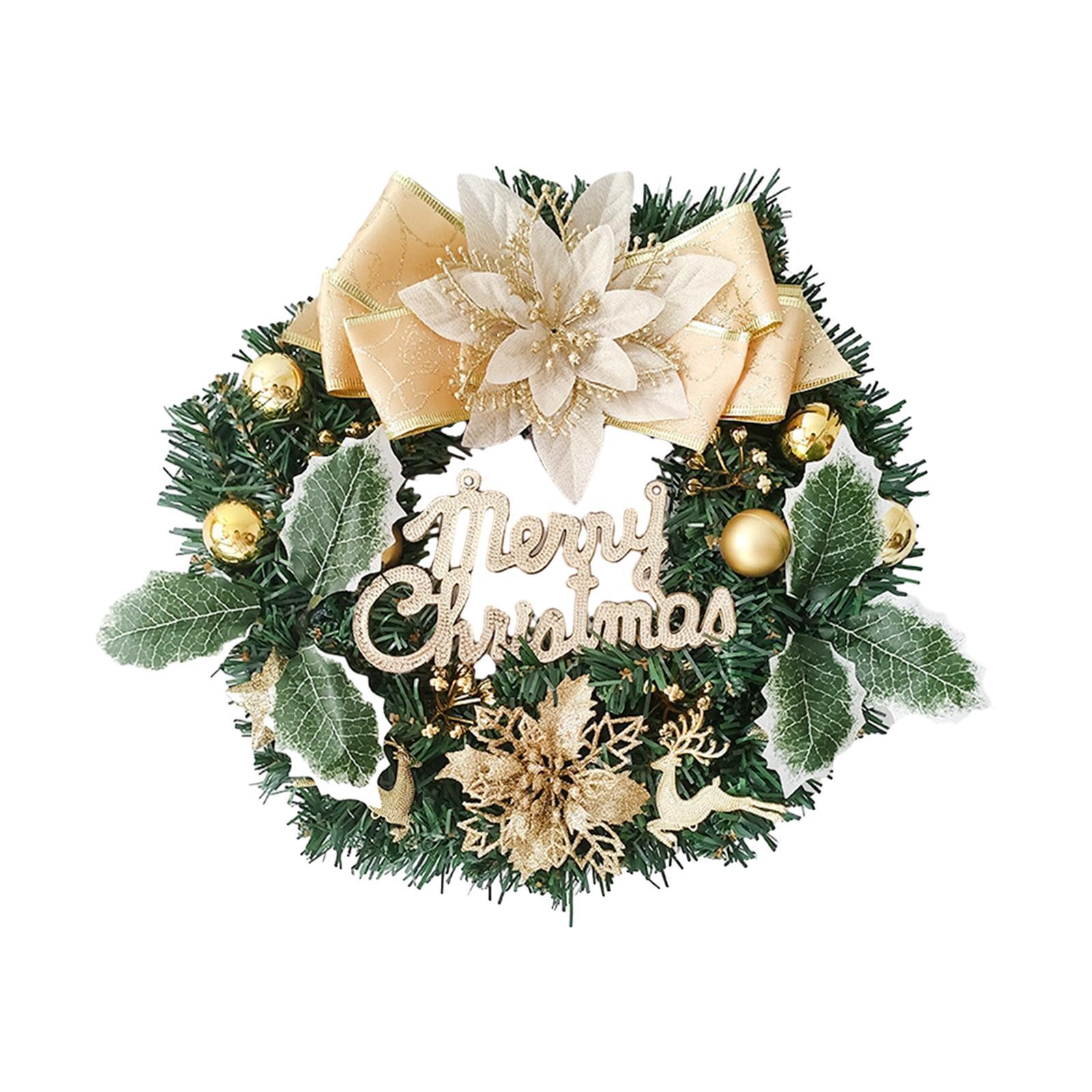 Faux Christmas Wreath Wreath for Front Door 30cm Holiday Garland Decoration Xmas Wreath for Wall Festival Living Room