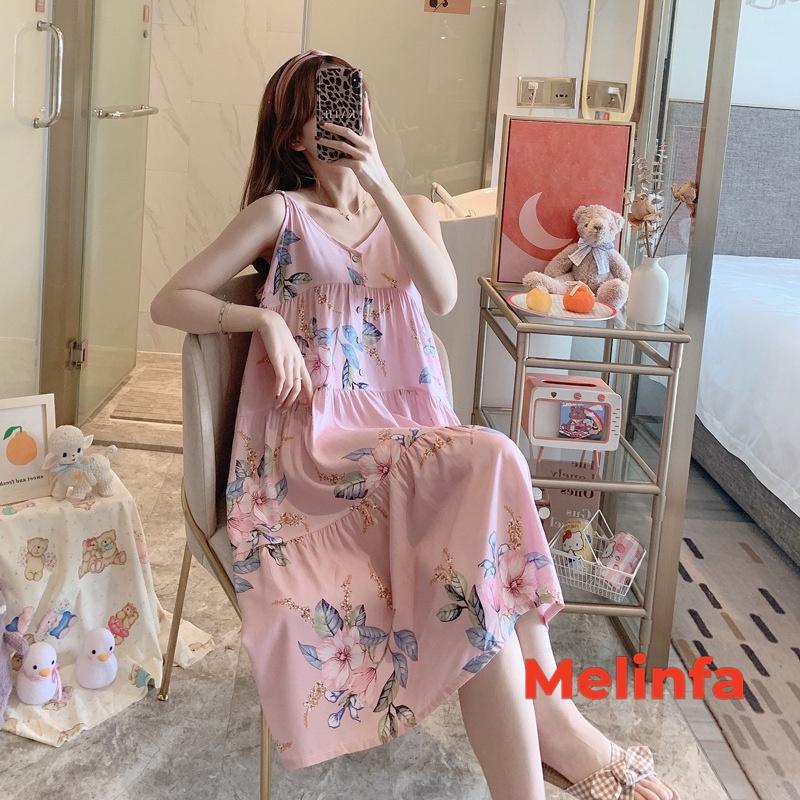 Váy ngủ hai dây nữ, đầm ngủ mặc nhà nữ cổ V dáng chữ A rộng rãi chất vải lanh lụa cotton thoáng mát nhiều màu mã V0251