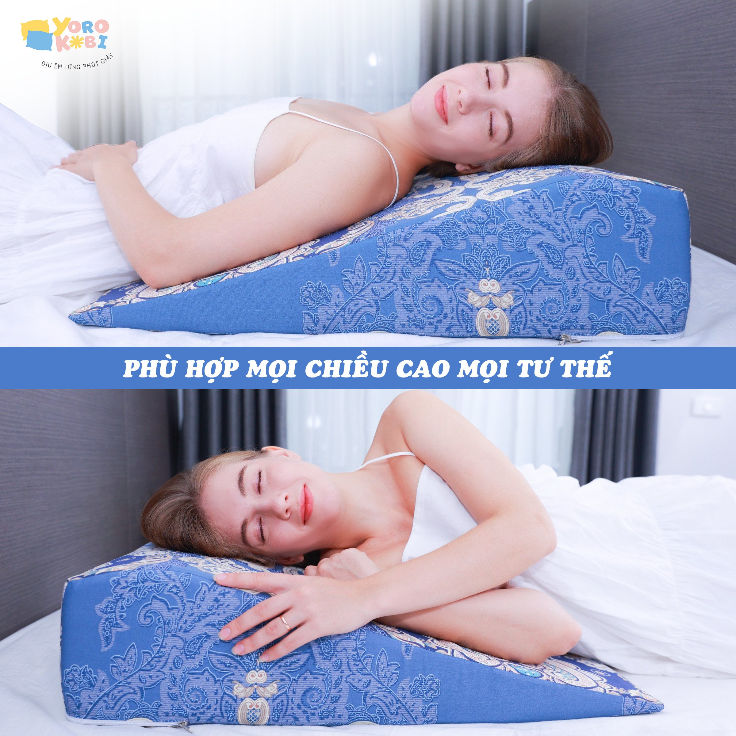 GỐI TRÀO NGƯỢC DẠ DÀY NGƯỜI LỚN YOROKOBI, KÍCH THƯỚC CAO 60*60*16CM , THÍCH HỢP VỚI NGƯỜI BỊ TRÀO NGƯỢC ACID, Ợ CHUA, THOÁI HÓA CỘT SỐNG CỔ, HÀNG THƯƠNG HIỆU