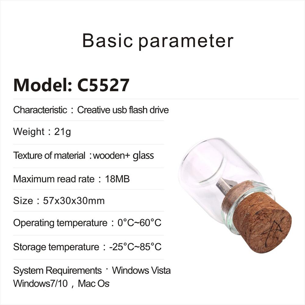 USB hình chai lọ Ổ USB Flash Ổ cắm Gỗ Flash Memory Stick U Disk cho PC