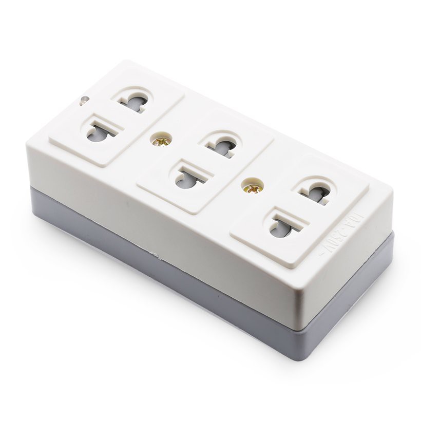 Ổ Cắm Điện Chống Cháy 3 Lỗ 2 Chấu Đồng