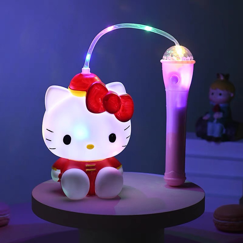 Đèn lồng trung thu kitty có đèn led phát sáng, có nhạc vui nhộn, khe nhét tiền tiết kiệm siêu dễ thương cho bé