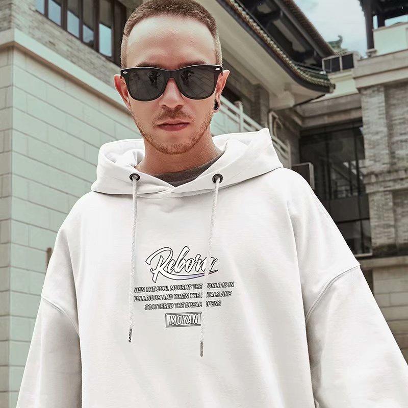 Áo Hoodie Nam Dáng Rộng Dày Dặn In Họa Tiết Phong Cách Thời Trang Thu Đông