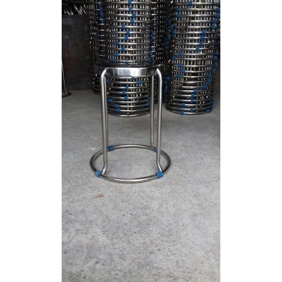 10 Ghế đôn inox chân tròn cao 50cm và 30cm