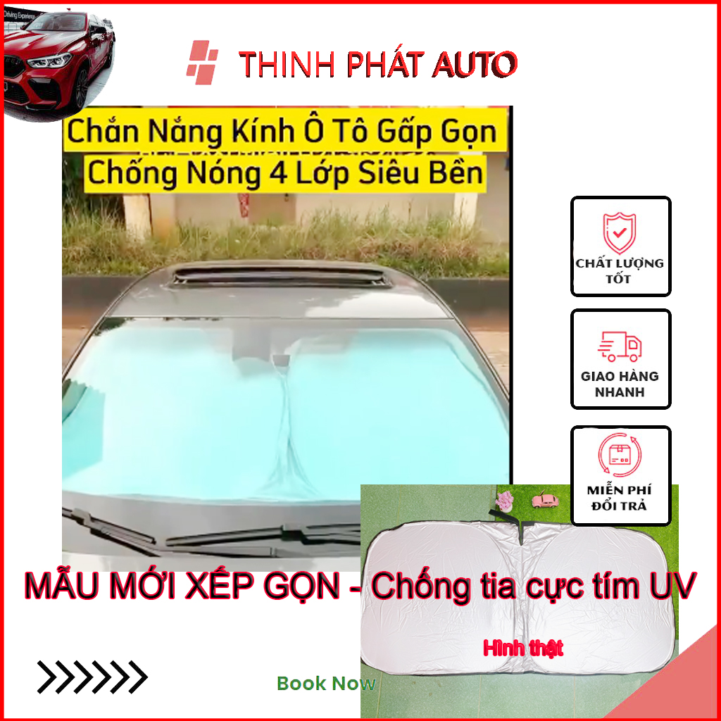 Tấm che nắng kính lái bên trong gấp gọn MẪU MỚI thông minh chống nắng tia cực tím UV chiếu vào xe bảo vệ xe