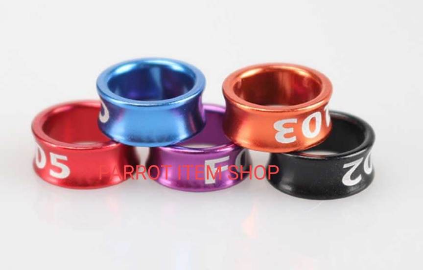 Nhẫn nhôm (có khắc) dùng cho chim, vẹt đeo (giúp xác định từng con chim) thông báo cho shop thông tin cần khắc
