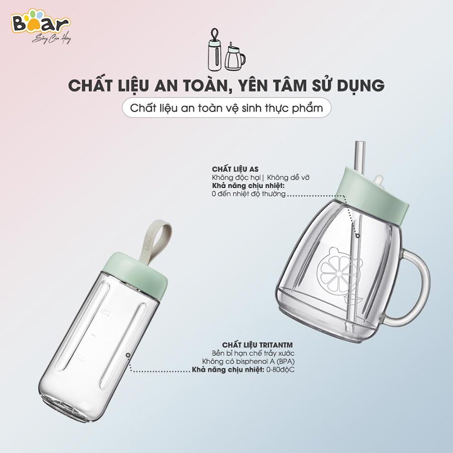 Máy Xay Sinh Tố Cầm Tay Bear, Xay Hoa Quả Công Suất Lớn, Chất Liệu An Toàn LLJ-D04A1 - Hàng Chính Hãng Bảo hành 18 Tháng