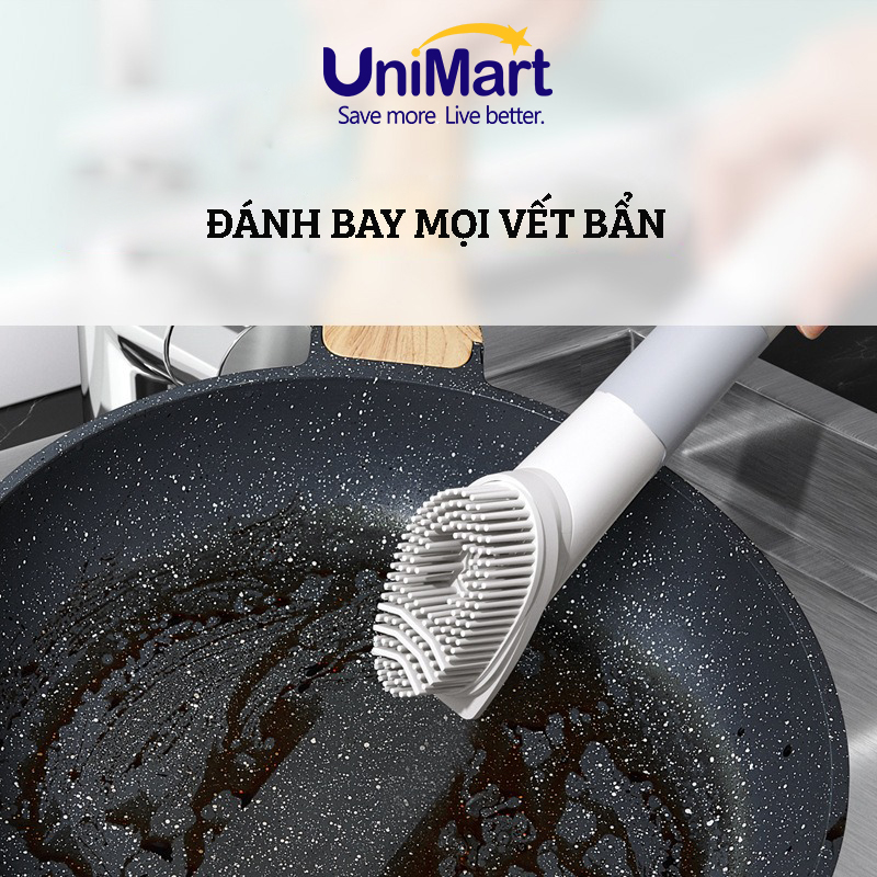 Cây Cọ Xoong Nồi Đa Năng Damas - Tích Hợp Ngăn Đựng Nước Tẩy Rửa Tiện Dụng - Bộ Sản Phẩm 4 Đầu Cọ Khác Nhau