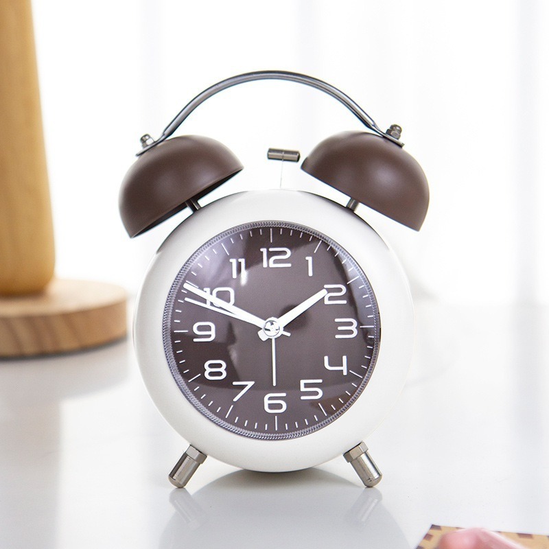 Đồng hồ báo thức Chuông kêu to để bàn Decor đẹp mini vintage Laluna đủ màu kim loại tích hợp đèn ngủ