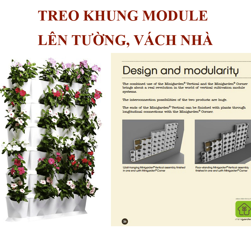 Khung Vườn Đứng Cây Ban Công dùng trồng cây xanh treo tường dạng đứng