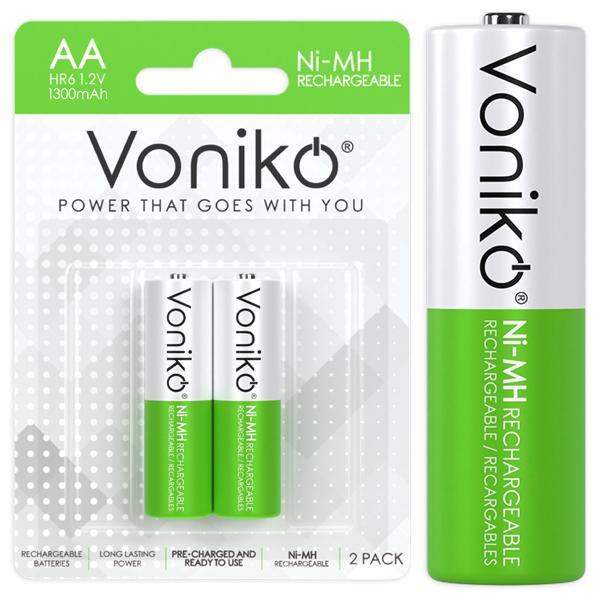 Vỉ 2 Pin Sạc AA 1300mAH - Voniko