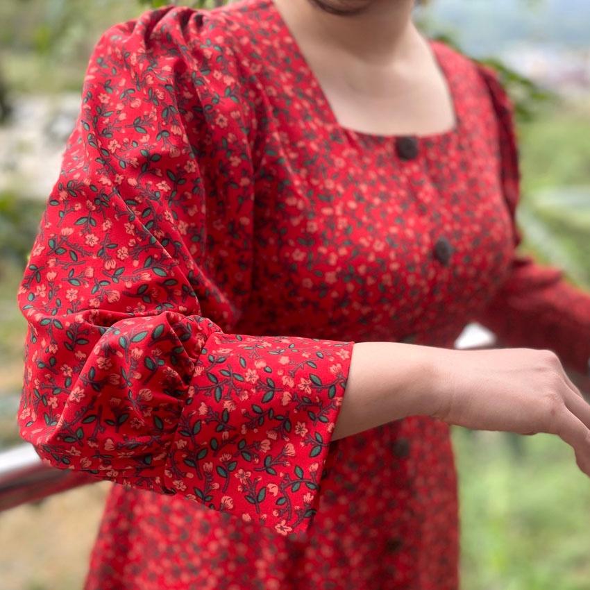 Đầm hoa Bigsize dài tay dáng dài chubbybigsize