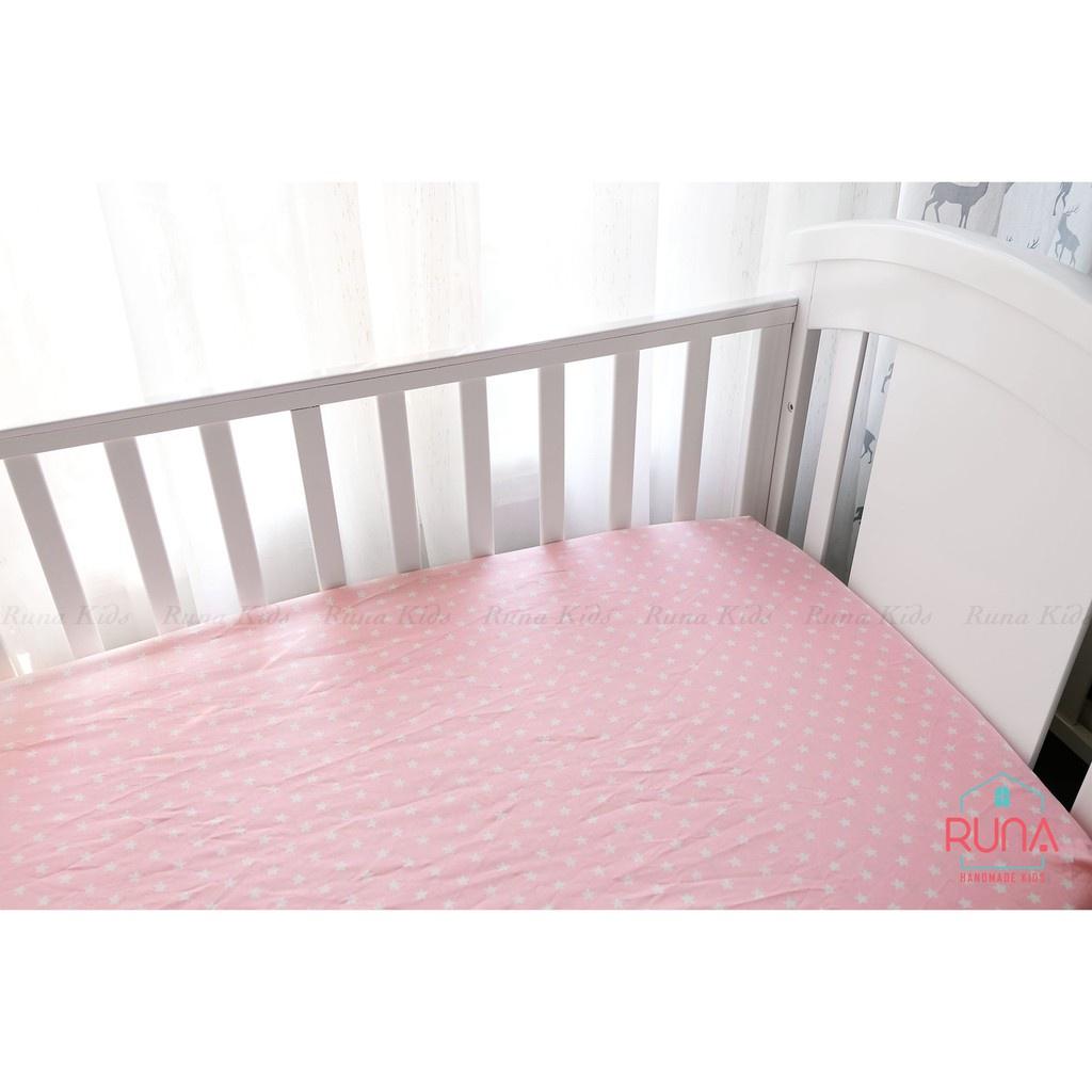 Ga giường bo thun Runa Kids chất liệu Cotton Hàn 100% cao cấp kích thước 1m8x2m