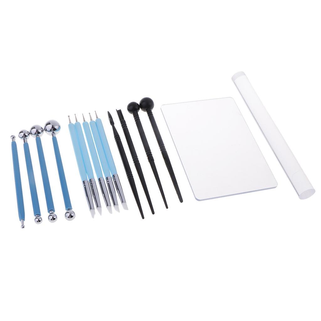 15x Mixed Sculpting Modeling Dotting Clay Tools for Embossing Clay Pottery