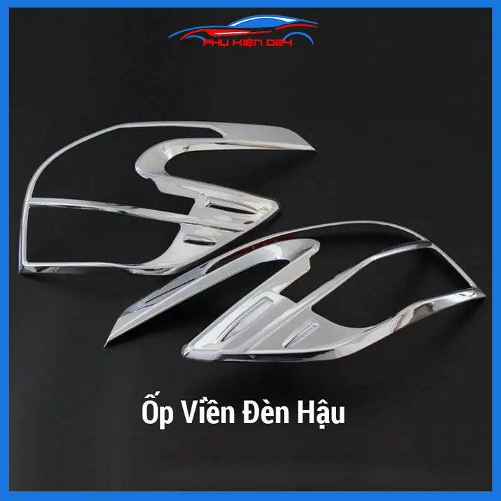 Ốp viền đèn pha hậu ô tô Yaris 2014-2015-2016-2017-2018 mạ crom, ốp đèn lắp trước sau trang trí bảo vệ xe hơi