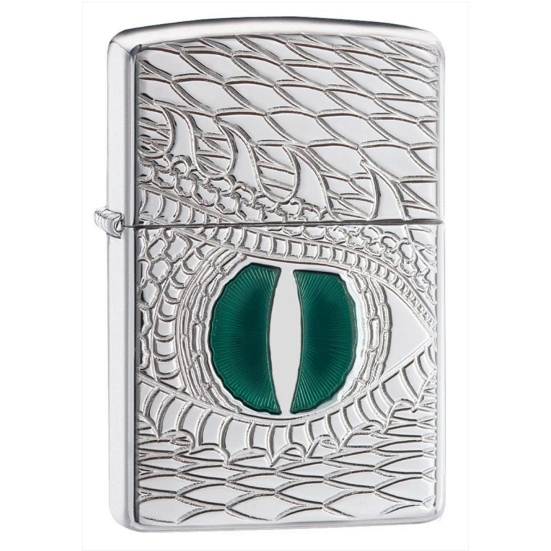 Bật Lửa Zippo Armor Dragon Eye Carved High Polish Chrome 28807