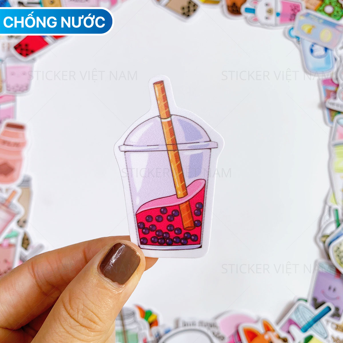 Sticker Cute Drinks Trà Sữa Dễ Thương Ngẫu Nhiên Chất Lượng Cao Chống Nước