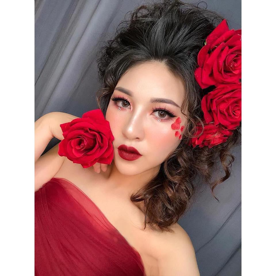 Cài tóc hoa đỏ-lạ mắt , độc đáo