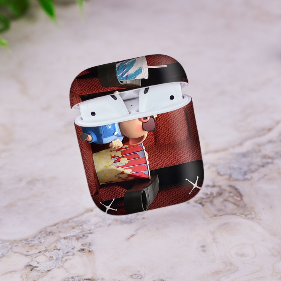 Miếng dán skin chống bẩn cho tai nghe AirPods in hình Heo con dễ thương - HEO2k19 - 158 (bản không dây 1 và 2