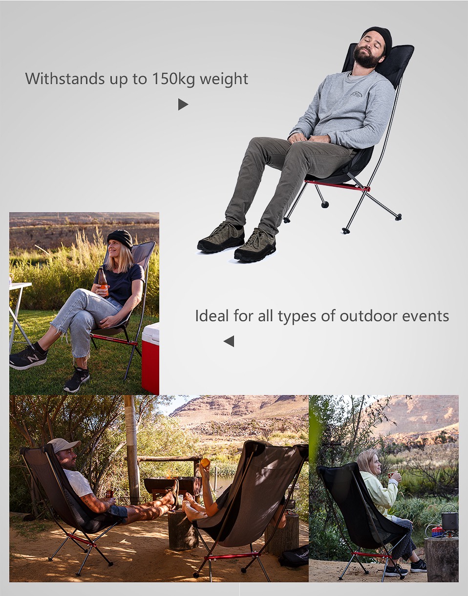 Ghế Xếp Dã Ngoại Du Lịch Cắm Trại Picnic Đọc sách Ngủ Trưa Hợp Kim Nhôm Siêu Nhẹ NatureHike NH18Y060-Z