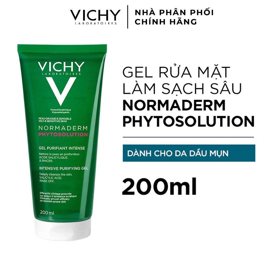 Gel Rửa Mặt Sạch Sâu Giảm Dầu Vichy Normaderm Phytosolution