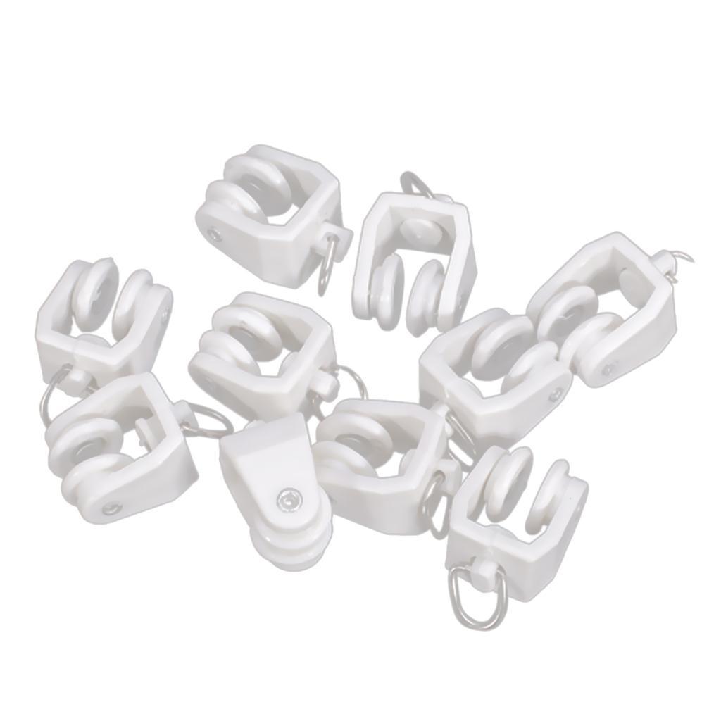 10pcs Curtain Track Glider Drape Rail Runner Gliding Hanger for Hotel