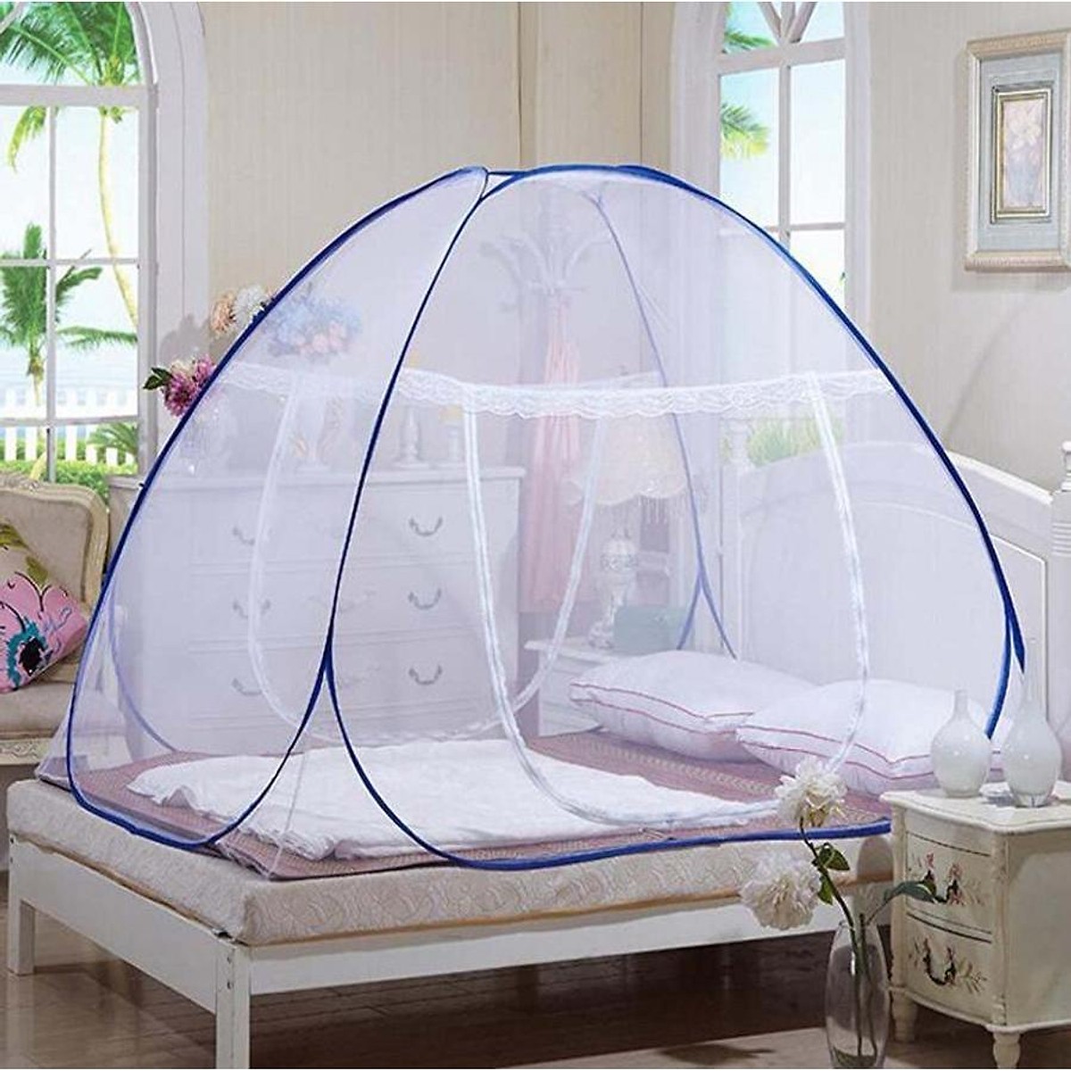 Màn chụp tự bung chống muỗi tốt ( 1,8 x 2m ) giao mầu ngẫu nhiên