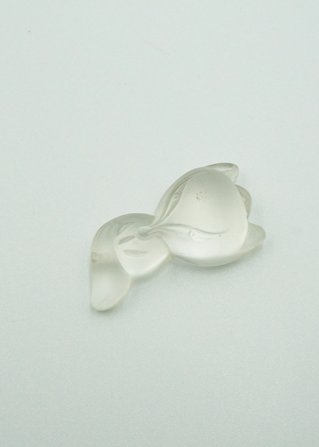 Mặt dây Hồ Ly thướt tha đá Topaz trắng nhám Tình Duyên - mạng Kim