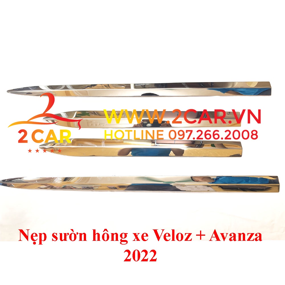 Nẹp sườn hông xe Toyota Veloz, Toyota Avanza 2022 2023 mạ crom cao cấp