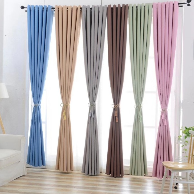 Rèm vải một màu cực dày trang trí che nắng nhiều kích thước