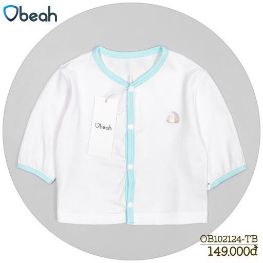 Obeah set bộ tay lỡ trắng phối xanh (sơ sinh) Fullsize 59 đến 90 cho bé từ 0 đến 24 tháng