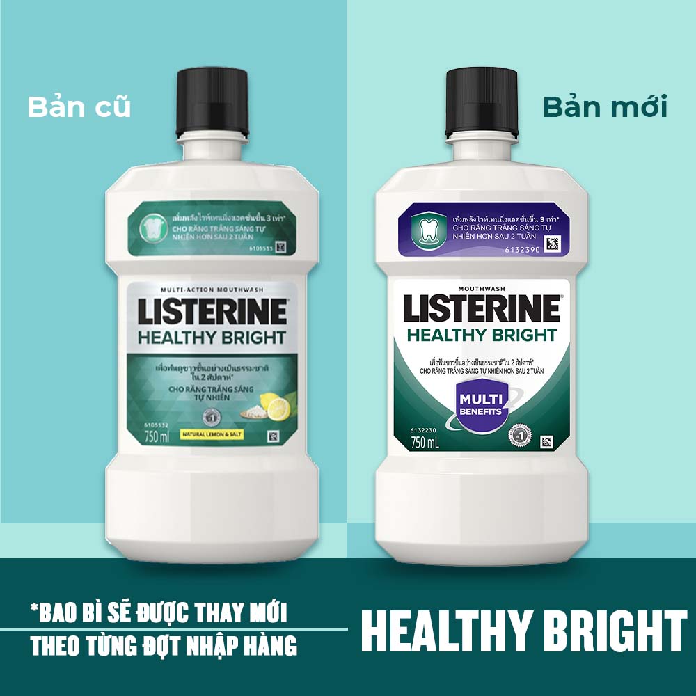 Nước Súc Miệng Làm Trắng Răng Listerine Healthy Bright (750ml) - 8850007813385