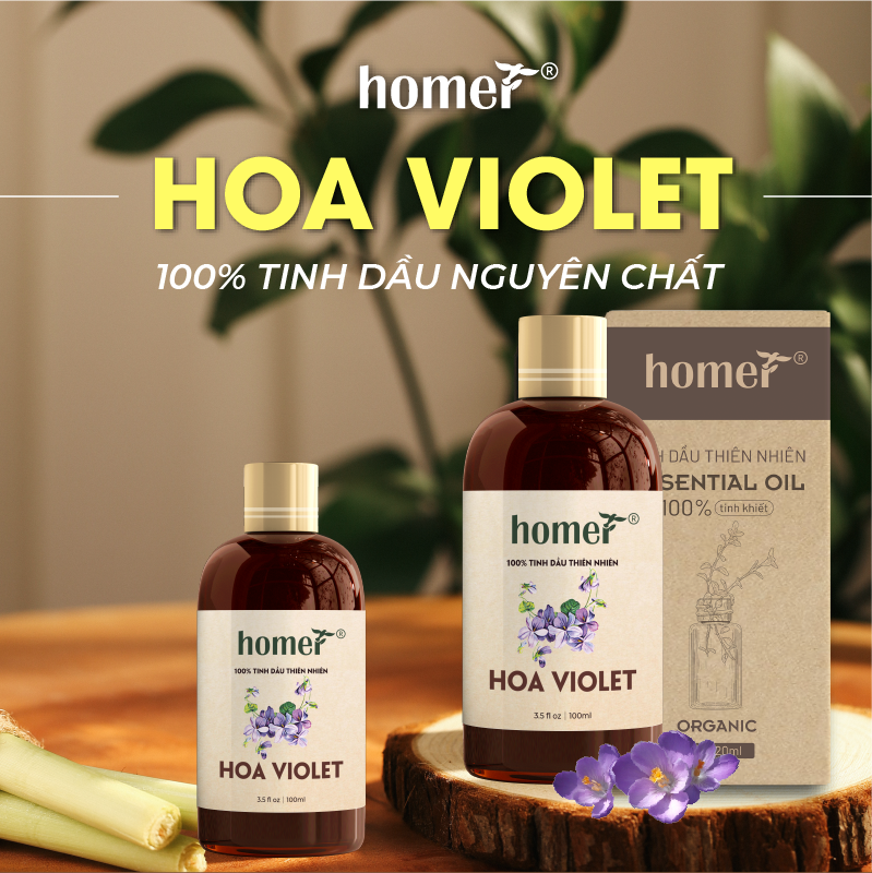 Tinh Dầu Violet Homer 100ml - Chính Hãng, Đạt Chuẩn Kiểm Định Cao Cấp - Tinh Dầu Xông Thơm Phòng, Thư Giãn, Khử Mùi hiệu quả