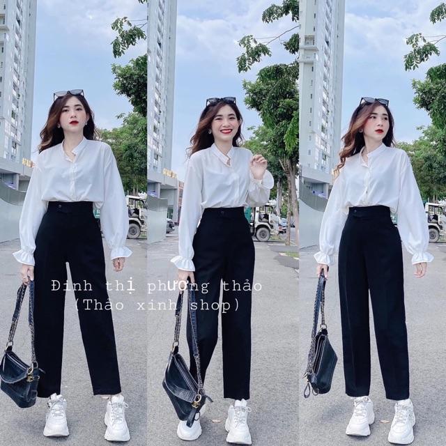 Áo sơmi tay dài bo tay chất kate