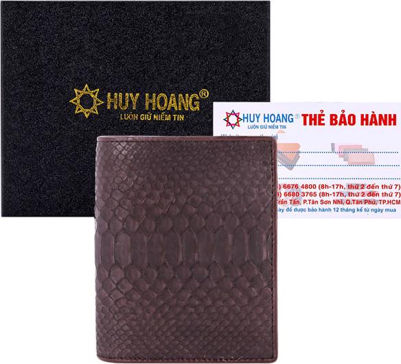 Ví Nam Da Trăn Kiểu Đứng Huy Hoàng HT2305 - Nâu
