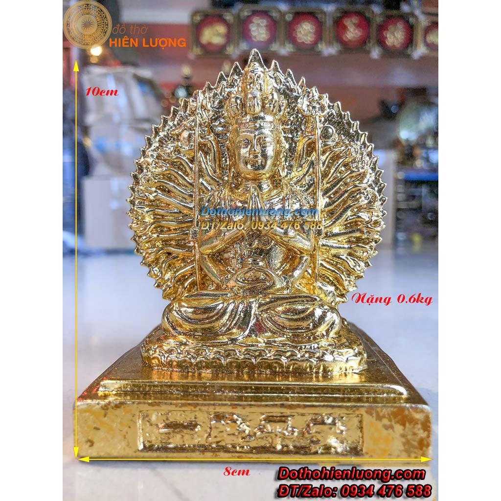 Tượng Phật Bà Nghìn Mắt Nghìn Tay Mạ Vàng Cao 10cm- Vật Phẩm Phong Thủy