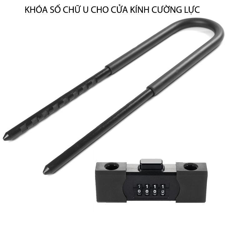 Khóa số chữ U trang bị 4 mã số có thể thay đổi được, loại móc dài 195-330mm dùng khóa cửa kính, chống trộm xe máy U701