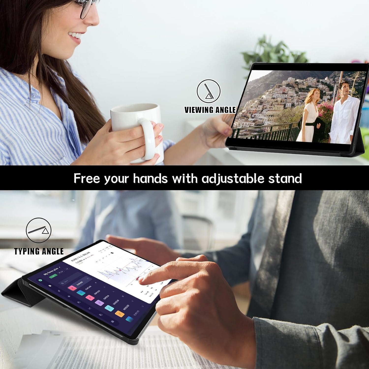 Bao Da Cover Dành Cho Samsung Galaxy Tab S9+ Plus SM X810 / X816B 12.4 Inch Hỗ Trợ Smart Cover Máy Tính Bảng